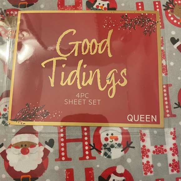 NEW Good Tidings 4 Pc Queen Set Christmas Snowman Santa Penguin Reindeer - Picture 6 of 6